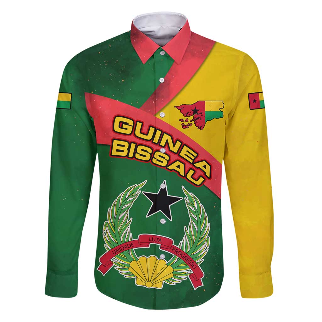 Guinea Bissau Family Matching Puletasi and Hawaiian Shirt with Green Yellow Red Swirl Design - Wonder Print Shop