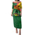 Guinea Bissau Family Matching Puletasi and Hawaiian Shirt with Green Yellow Red Swirl Design - Wonder Print Shop