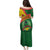 Guinea Bissau Family Matching Puletasi and Hawaiian Shirt with Green Yellow Red Swirl Design - Wonder Print Shop