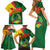 Guinea Bissau Family Matching Short Sleeve Bodycon Dress and Hawaiian Shirt with Green Yellow Red Swirl Design - Wonder Print Shop