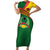 Guinea Bissau Family Matching Short Sleeve Bodycon Dress and Hawaiian Shirt with Green Yellow Red Swirl Design - Wonder Print Shop