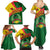 Guinea Bissau Family Matching Summer Maxi Dress and Hawaiian Shirt with Green Yellow Red Swirl Design - Wonder Print Shop