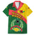 Guinea Bissau Family Matching Summer Maxi Dress and Hawaiian Shirt with Green Yellow Red Swirl Design - Wonder Print Shop