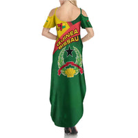 Guinea Bissau Family Matching Summer Maxi Dress and Hawaiian Shirt with Green Yellow Red Swirl Design - Wonder Print Shop