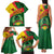 Guinea Bissau Family Matching Tank Maxi Dress and Hawaiian Shirt with Green Yellow Red Swirl Design - Wonder Print Shop
