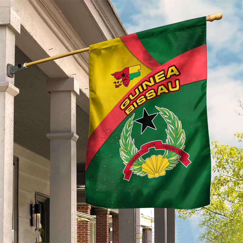 Guinea Bissau Garden Flag with Green Yellow Red Swirl Design - Wonder Print Shop