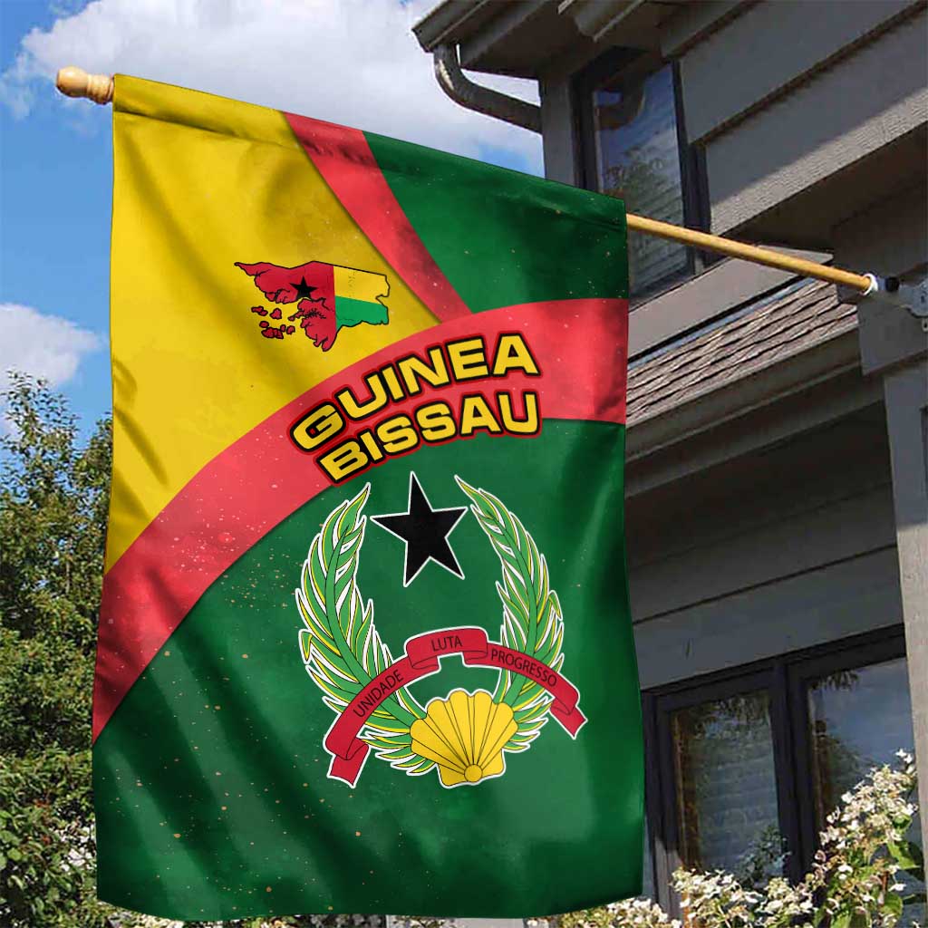 Guinea Bissau Garden Flag with Green Yellow Red Swirl Design - Wonder Print Shop