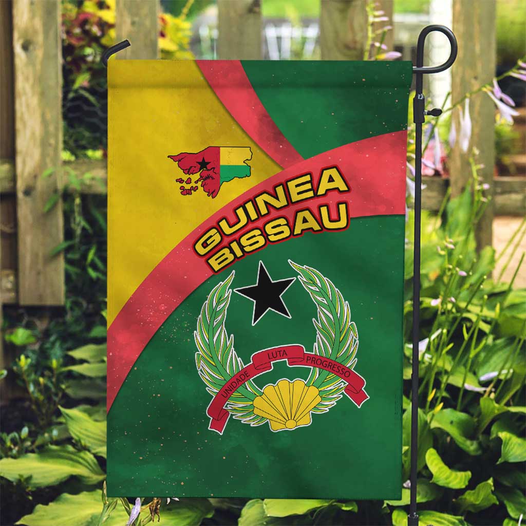 Guinea Bissau Garden Flag with Green Yellow Red Swirl Design - Wonder Print Shop