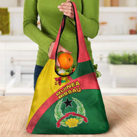 Guinea Bissau Grocery Bag with Green Yellow Red Swirl Design - Wonder Print Shop