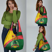 Guinea Bissau Grocery Bag with Green Yellow Red Swirl Design - Wonder Print Shop