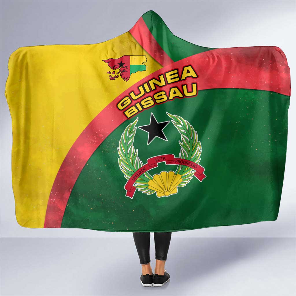 Guinea Bissau Hooded Blanket with Green Yellow Red Swirl Design - Wonder Print Shop