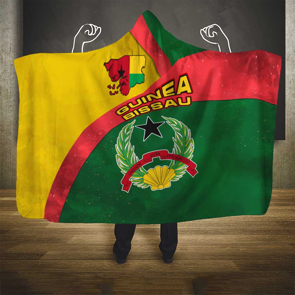 Guinea Bissau Hooded Blanket with Green Yellow Red Swirl Design - Wonder Print Shop