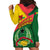 Guinea Bissau Hoodie Dress with Green Yellow Red Swirl Design - Wonder Print Shop