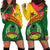 Guinea Bissau Hoodie Dress with Green Yellow Red Swirl Design - Wonder Print Shop
