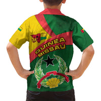 Guinea Bissau Kid Hawaiian Shirt with Green Yellow Red Swirl Design - Wonder Print Shop
