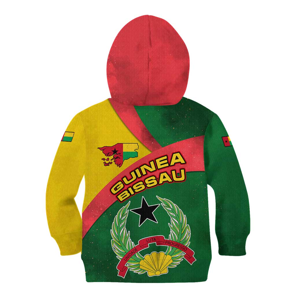 Guinea Bissau Kid Hoodie with Green Yellow Red Swirl Design - Wonder Print Shop