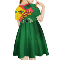 Guinea Bissau Kid Short Sleeve Dress with Green Yellow Red Swirl Design - Wonder Print Shop