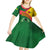 Guinea Bissau Kid Short Sleeve Dress with Green Yellow Red Swirl Design - Wonder Print Shop