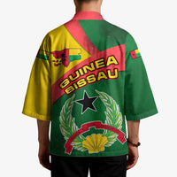 Guinea Bissau Kimono with Green Yellow Red Swirl Design - Wonder Print Shop