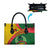 Guinea Bissau Leather Bag with Green Yellow Red Swirl Design - Wonder Print Shop
