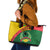 Guinea Bissau Leather Tote Bag with Green Yellow Red Swirl Design - Wonder Print Shop