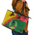 Guinea Bissau Leather Tote Bag with Green Yellow Red Swirl Design - Wonder Print Shop