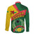 Guinea Bissau Long Sleeve Button Shirt with Green Yellow Red Swirl Design - Wonder Print Shop