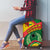 Guinea Bissau Luggage Cover with Green Yellow Red Swirl Design - Wonder Print Shop