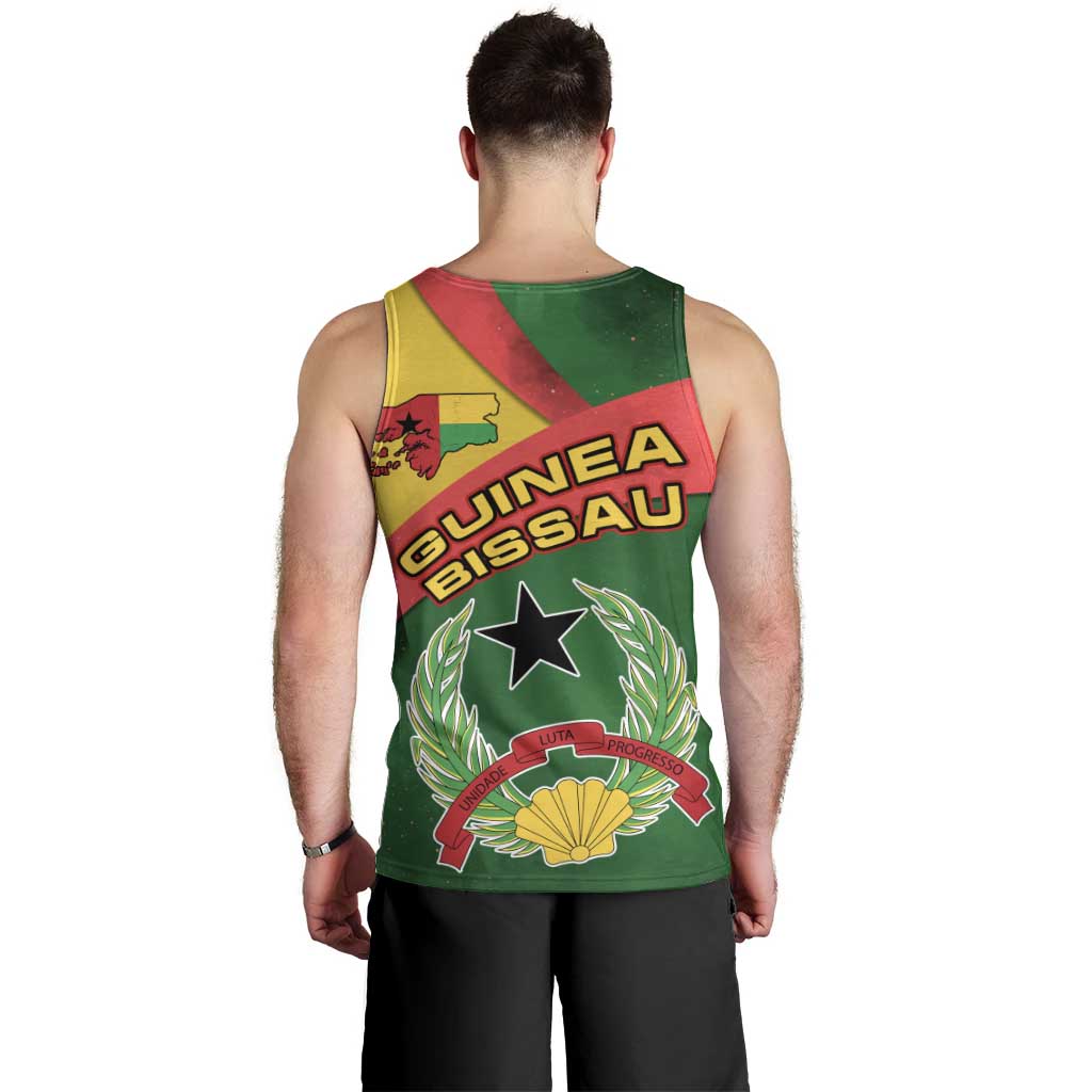 Guinea Bissau Men Tank Top with Green Yellow Red Swirl Design - Wonder Print Shop