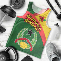 Guinea Bissau Men Tank Top with Green Yellow Red Swirl Design - Wonder Print Shop
