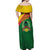 Guinea Bissau Off Shoulder Maxi Dress with Green Yellow Red Swirl Design - Wonder Print Shop