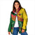 Guinea Bissau Padded Jacket with Green Yellow Red Swirl Design - Wonder Print Shop