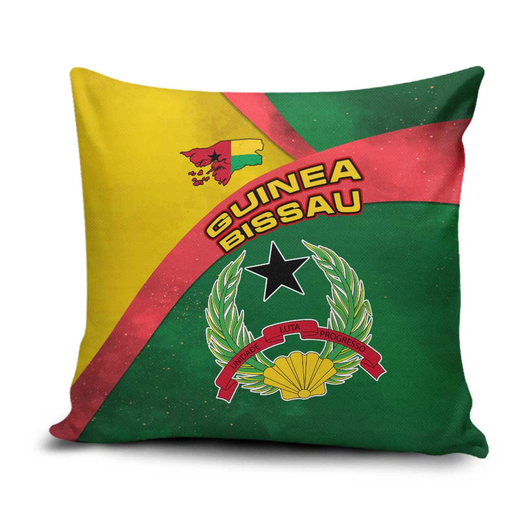 Guinea Bissau Pillow Cover with Green Yellow Red Swirl Design - Wonder Print Shop