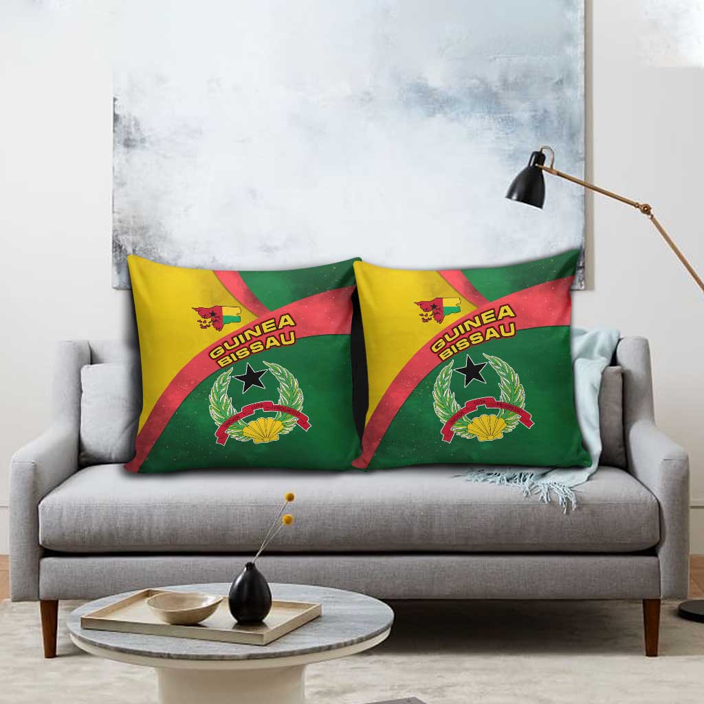 Guinea Bissau Pillow Cover with Green Yellow Red Swirl Design - Wonder Print Shop