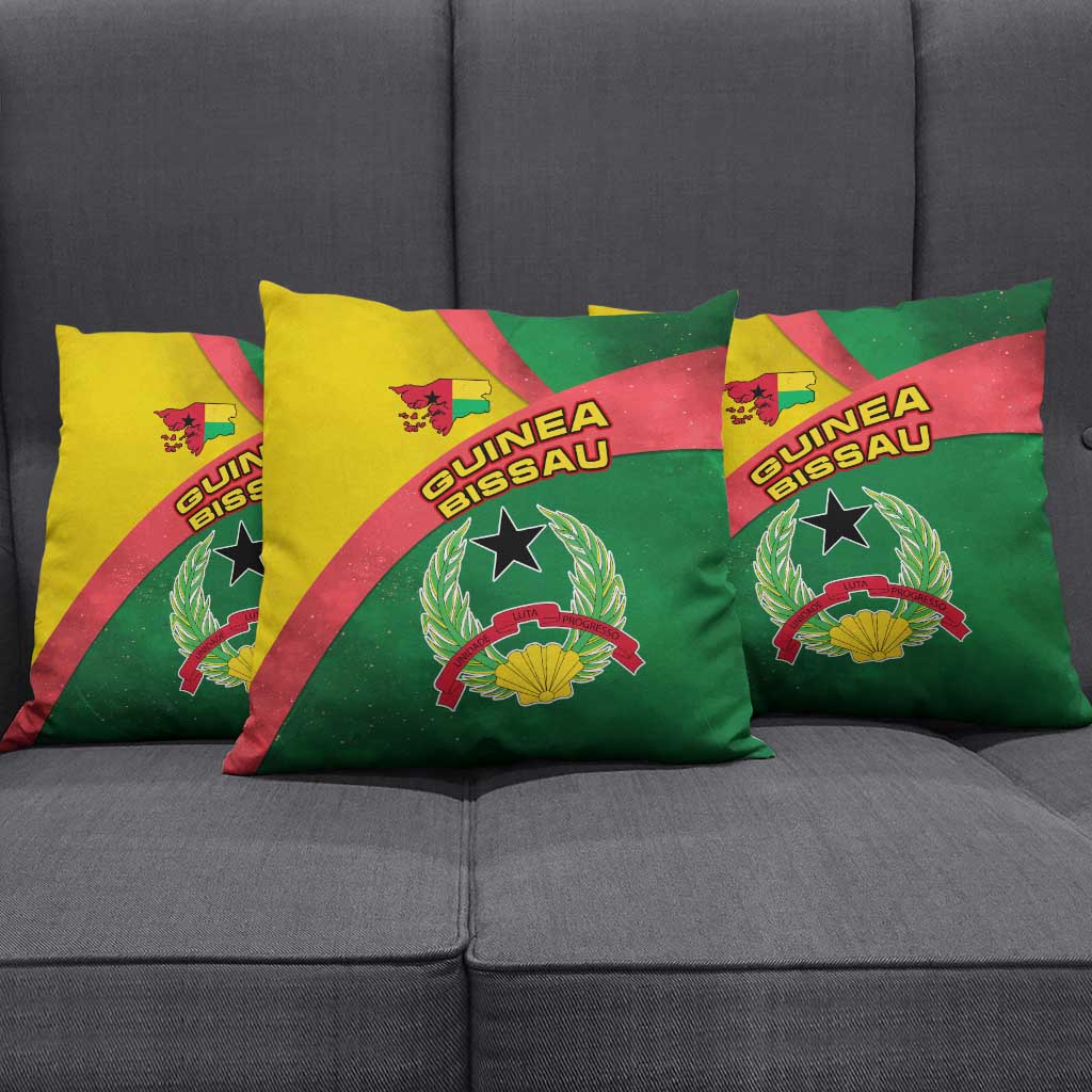 Guinea Bissau Pillow Cover with Green Yellow Red Swirl Design - Wonder Print Shop