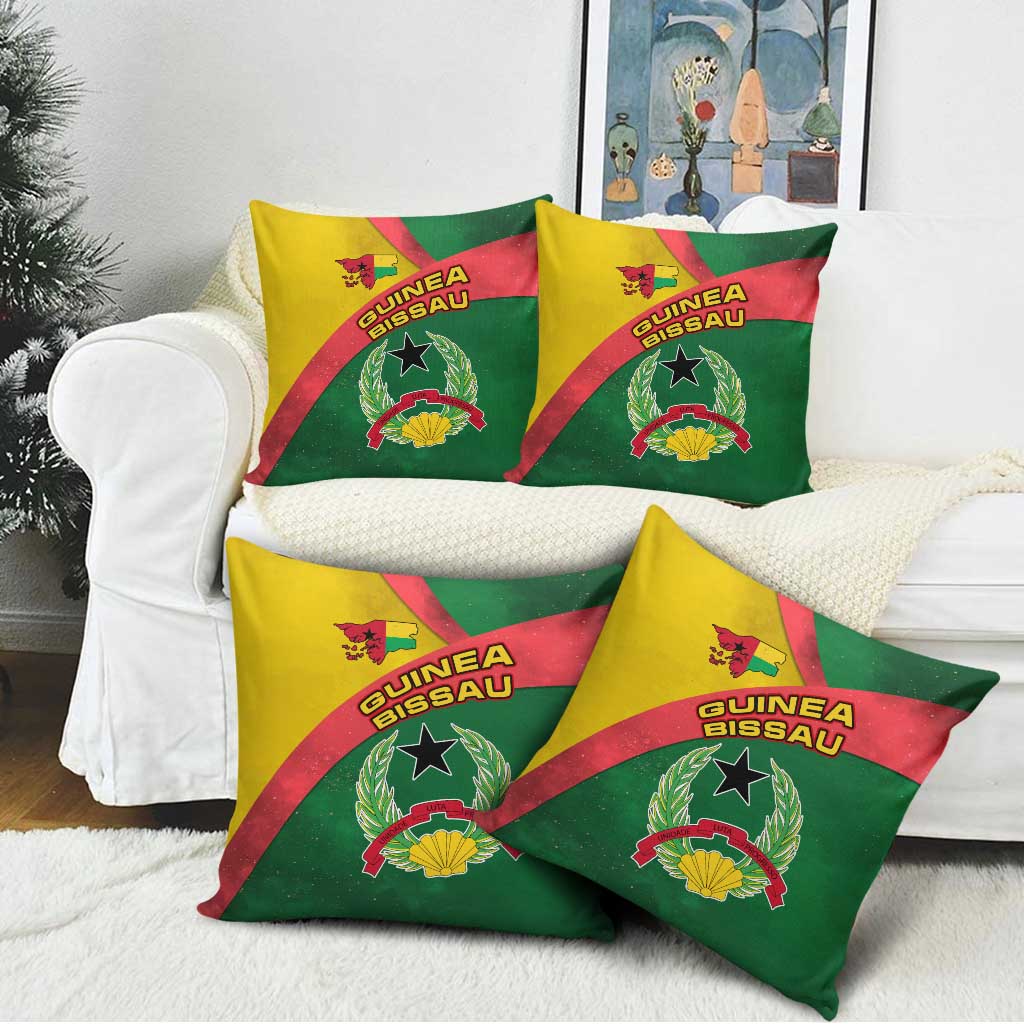 Guinea Bissau Pillow Cover with Green Yellow Red Swirl Design - Wonder Print Shop