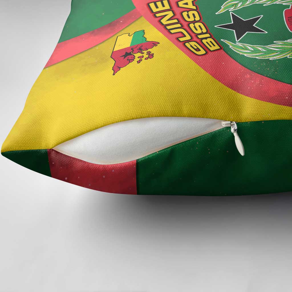 Guinea Bissau Pillow Cover with Green Yellow Red Swirl Design - Wonder Print Shop