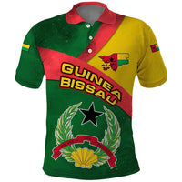 Guinea Bissau Polo Shirt with Green Yellow Red Swirl Design - Wonder Print Shop