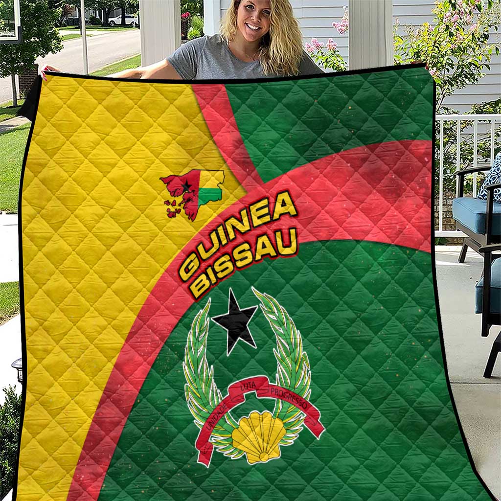 Guinea Bissau Quilt with Green Yellow Red Swirl Design - Wonder Print Shop