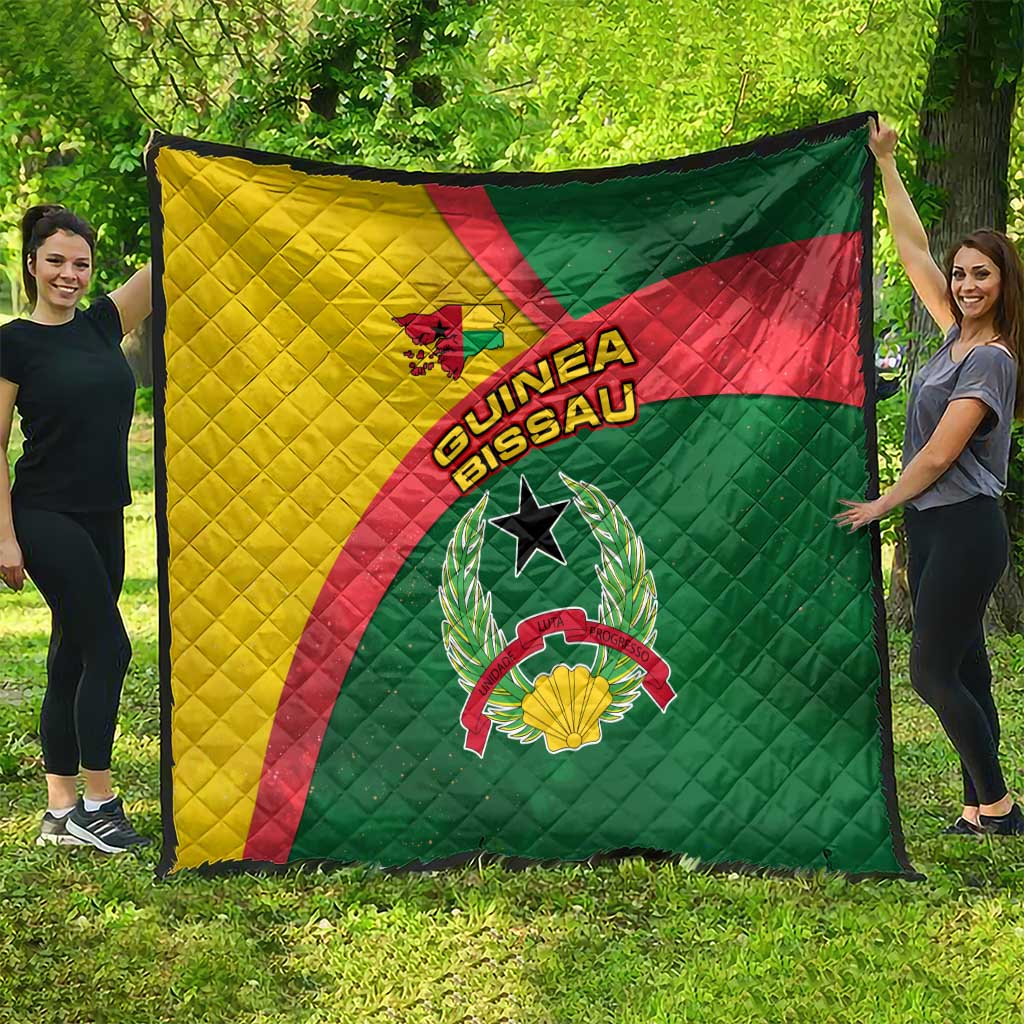 Guinea Bissau Quilt with Green Yellow Red Swirl Design - Wonder Print Shop