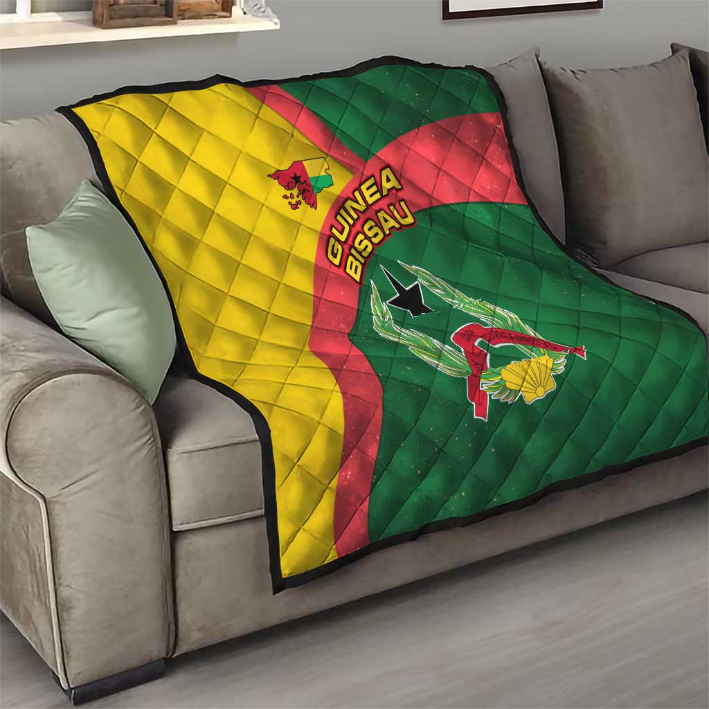 Guinea Bissau Quilt with Green Yellow Red Swirl Design - Wonder Print Shop