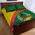 Guinea Bissau Quilt Bed Set with Green Yellow Red Swirl Design - Wonder Print Shop