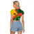 Guinea Bissau Raglan Cropped T Shirt with Green Yellow Red Swirl Design - Wonder Print Shop