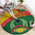 Guinea Bissau Round Carpet with Green Yellow Red Swirl Design - Wonder Print Shop