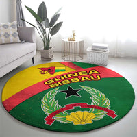 Guinea Bissau Round Carpet with Green Yellow Red Swirl Design - Wonder Print Shop