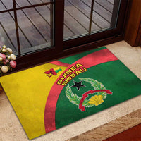 Guinea Bissau Rubber Doormat with Green Yellow Red Swirl Design - Wonder Print Shop