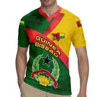 Guinea Bissau Rugby Jersey with Green Yellow Red Swirl Design - Wonder Print Shop