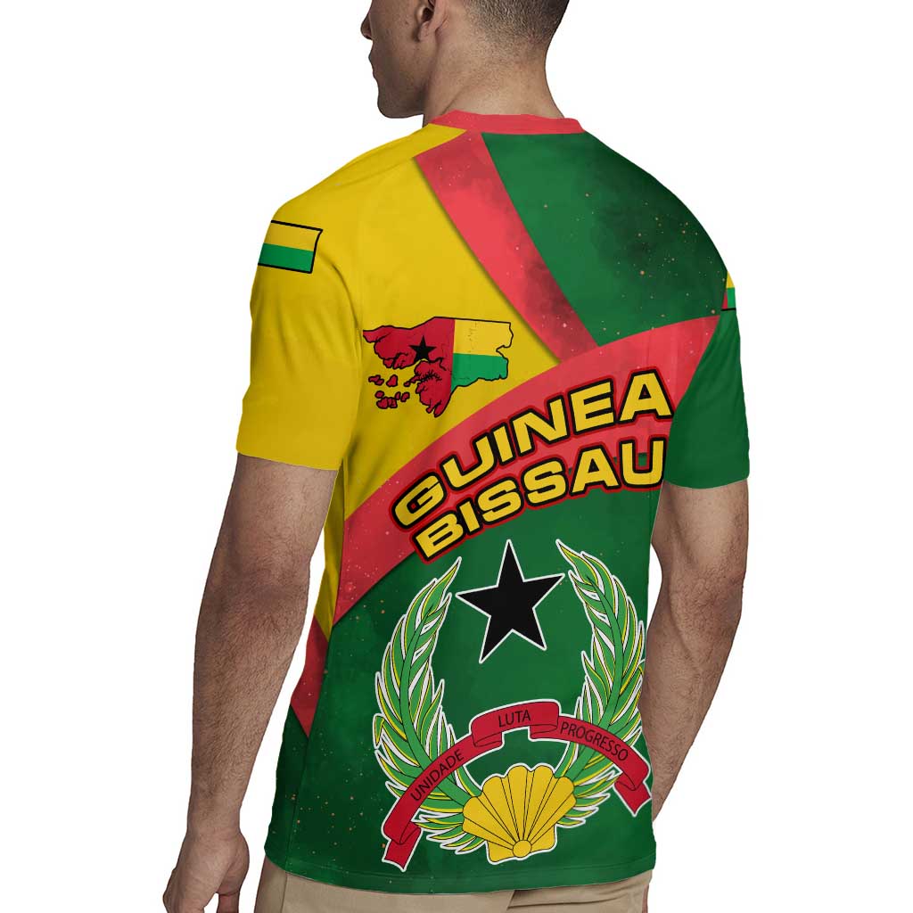 Guinea Bissau Rugby Jersey with Green Yellow Red Swirl Design - Wonder Print Shop