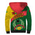 Guinea Bissau Sherpa Hoodie with Green Yellow Red Swirl Design - Wonder Print Shop