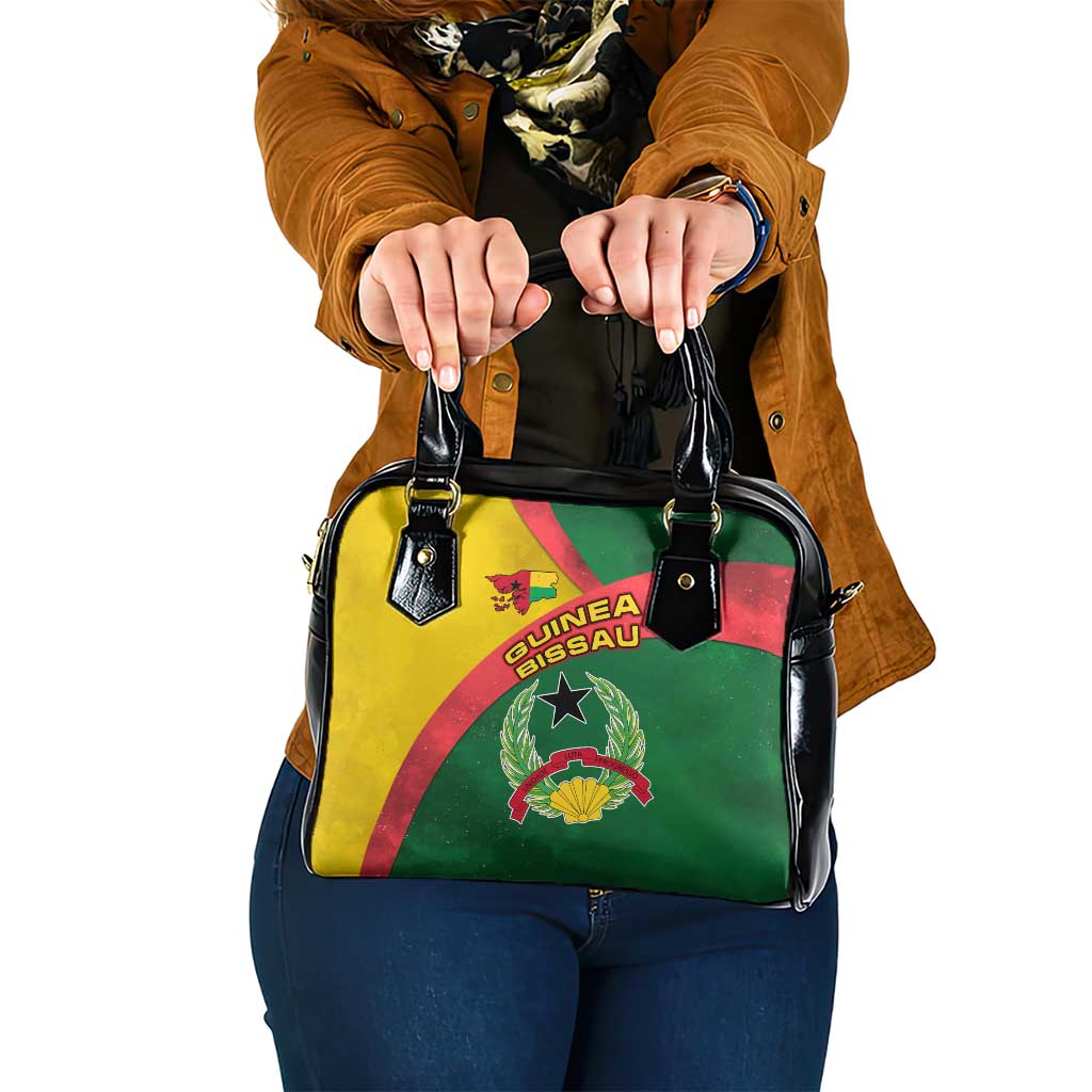Guinea Bissau Shoulder Handbag with Green Yellow Red Swirl Design - Wonder Print Shop